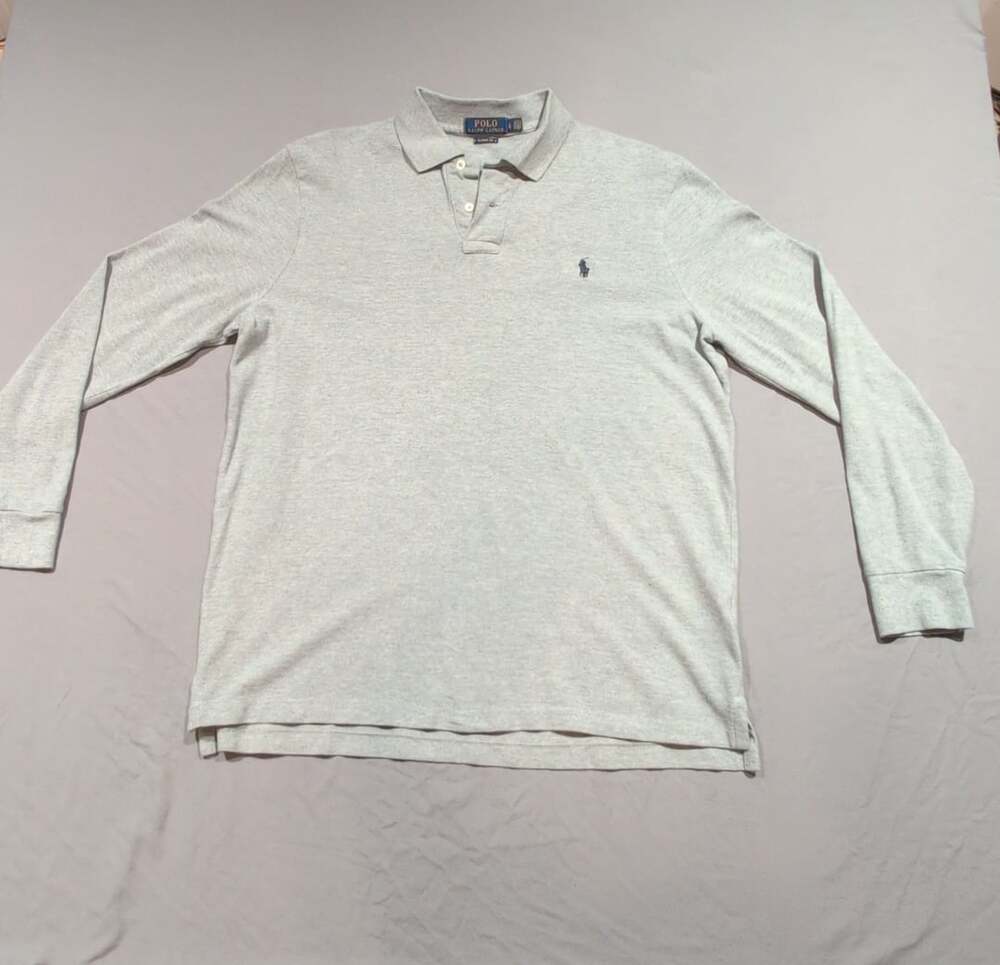 Polo Ralph Lauren Classic Fit Long-Sleeve Polo Shirt Gray Heather Men's Size L